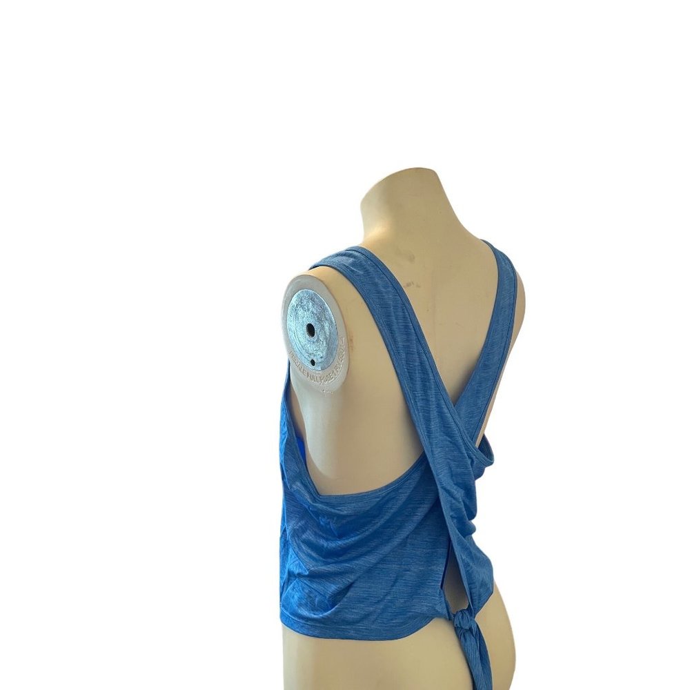 NWT Fabletics Bea Twist Back Open Back Tank Top Blue Sz XXL